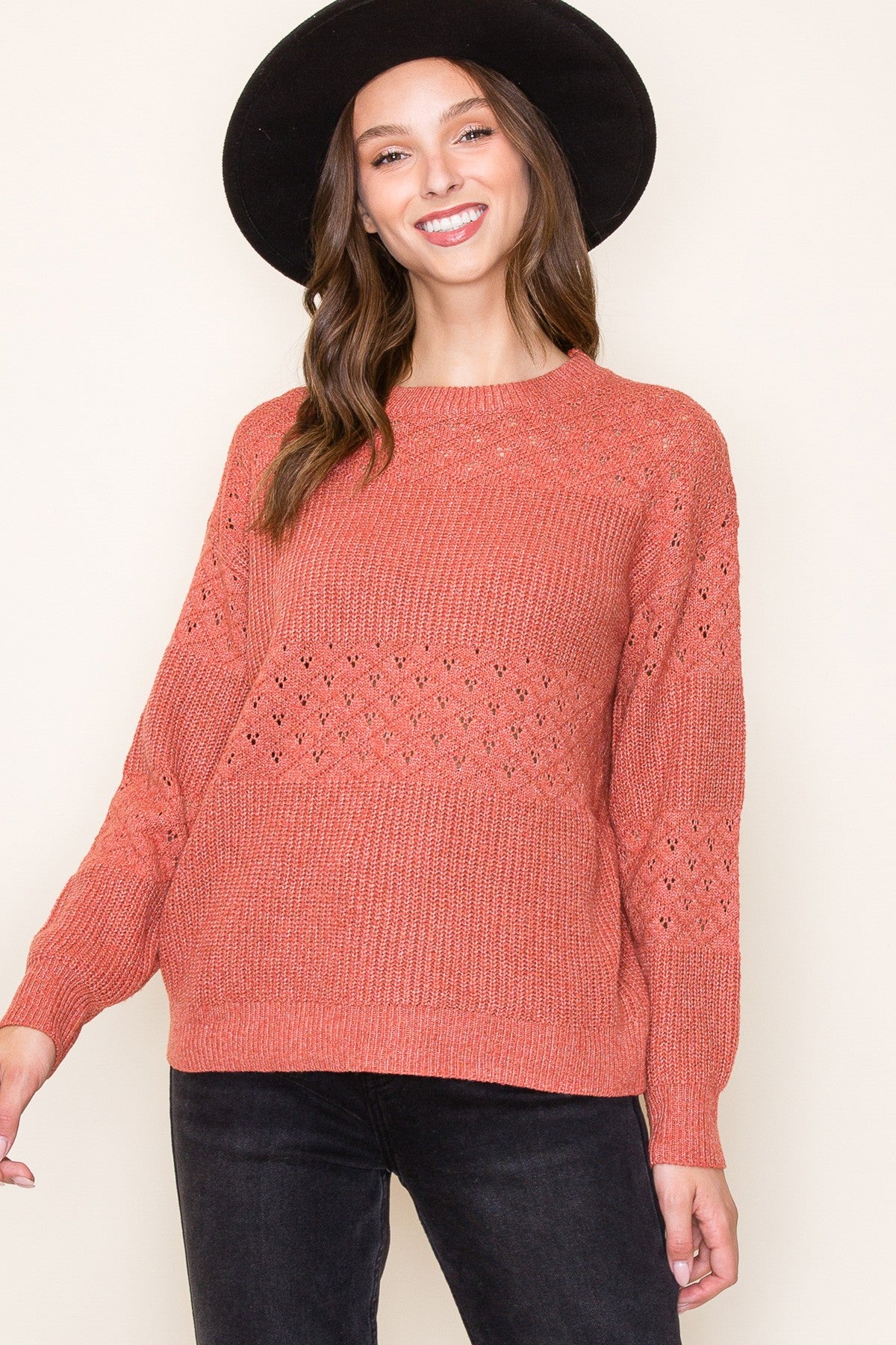 Rust Textured Sweater *FINAL SALE*