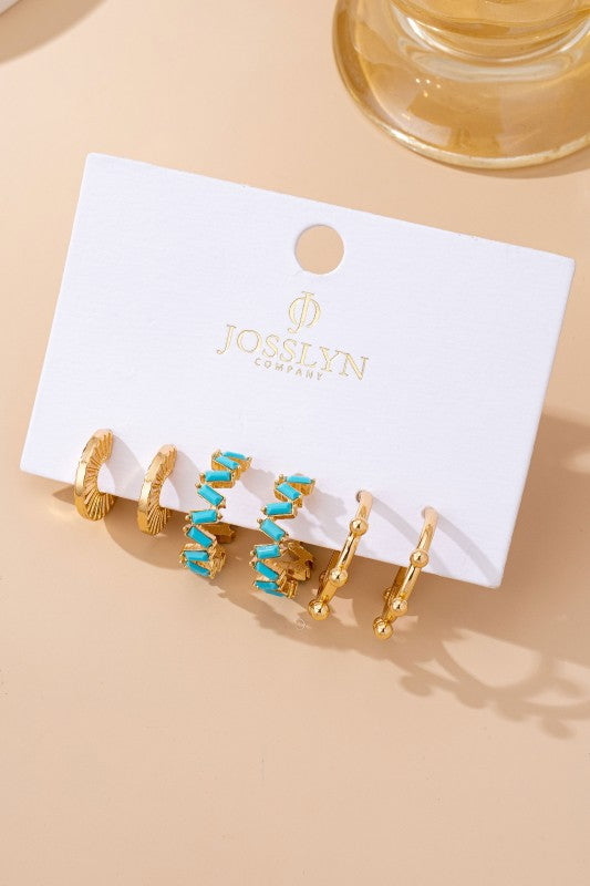 Turquoise Hoop Trio Earring