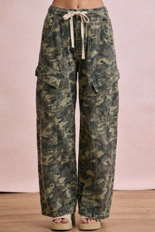 Camo Barrel Cargo Pants