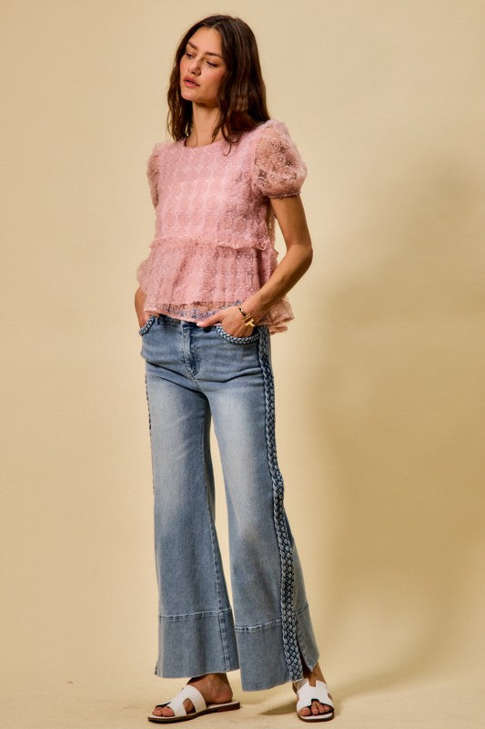Wide Leg Braid Jeans