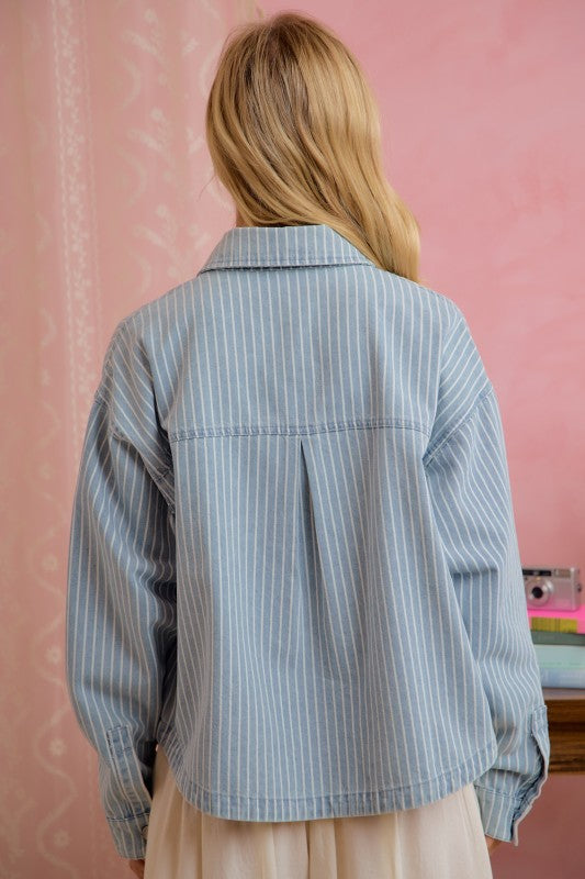 Denim Striped Shacket