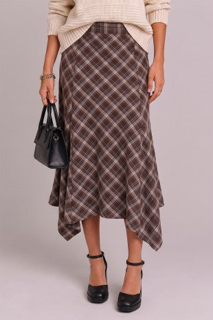 Plaid Hanky Hem Skirt