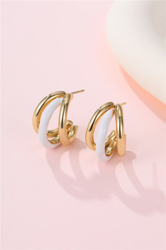 Enamel Hoop Earrings