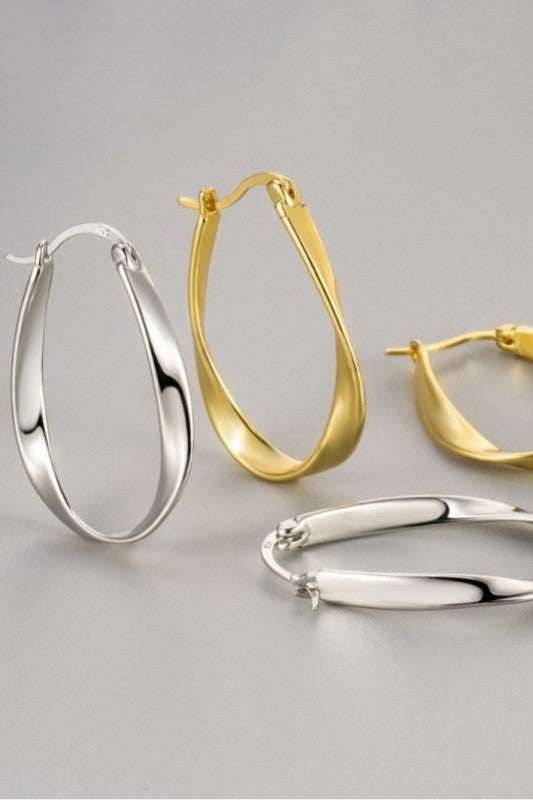Oval Twist Hoop Earrings