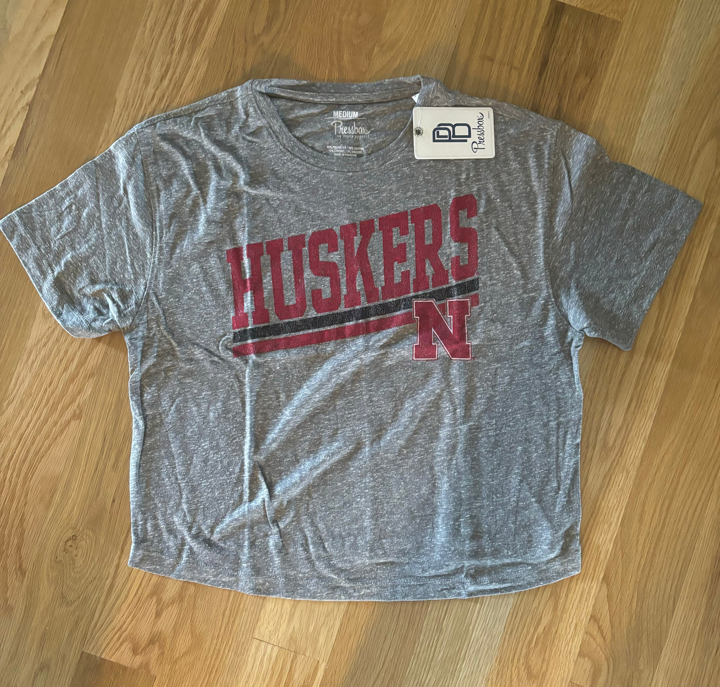 Nebraska Short Sleeve Crop Tee