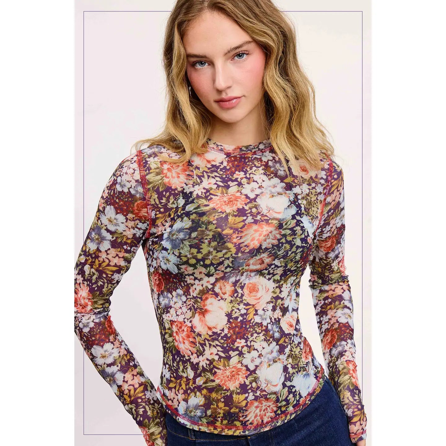 Semi Sheer Mesh Top