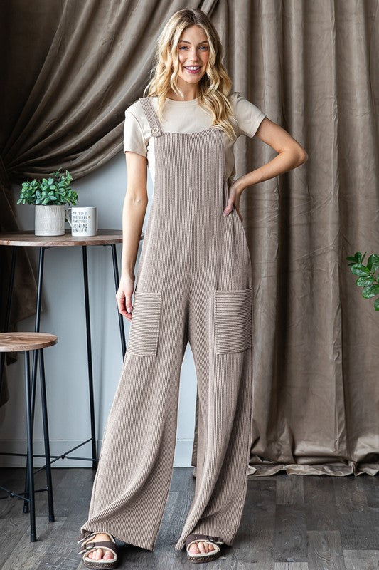Sleeveless Ribbed Jumpsuit
