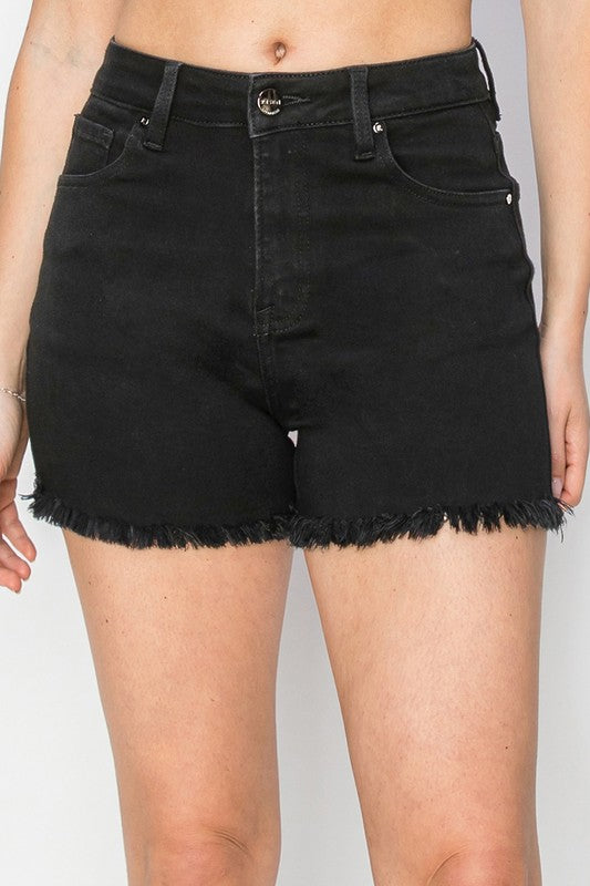 Black Frayed Shorts