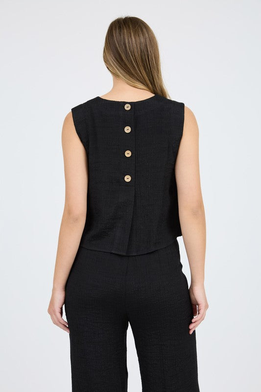 Split Hem Sleeveless Top