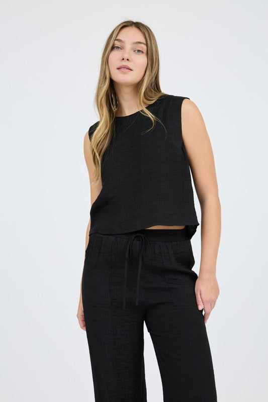 Split Hem Sleeveless Top