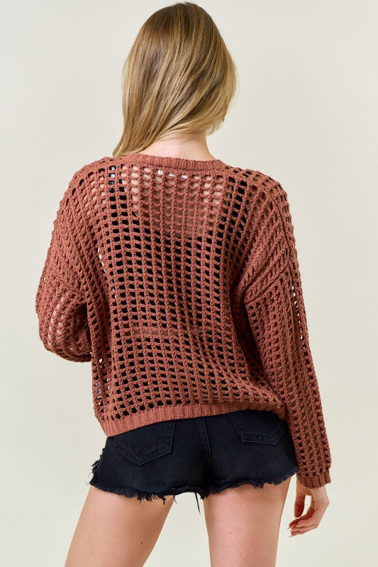 Fishnet Open Cardigan