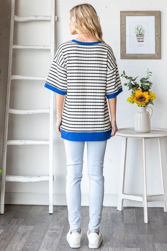 Stripe Contrast Top
