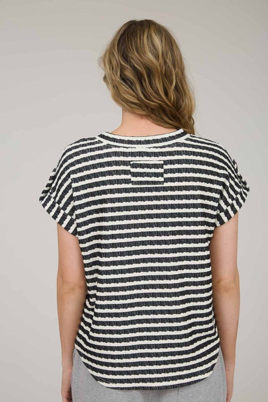 Textured Short Sleeve Top