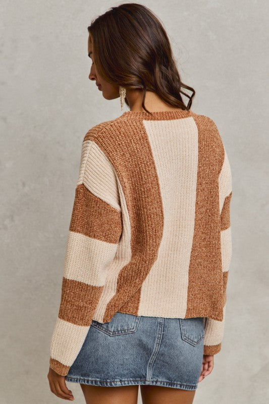 Chenille Striped Sweater