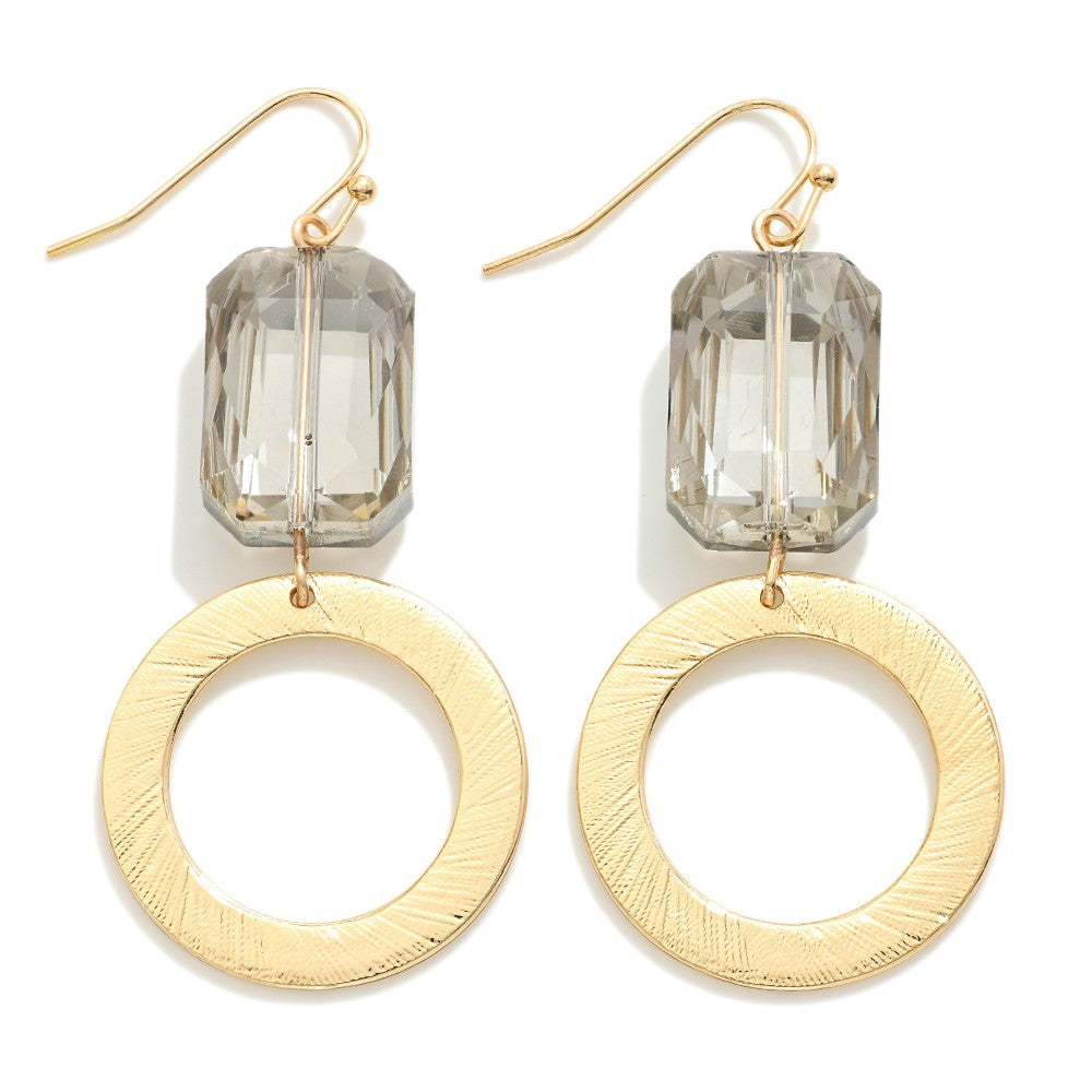 Emerald Cut Hoop Drop Earring
