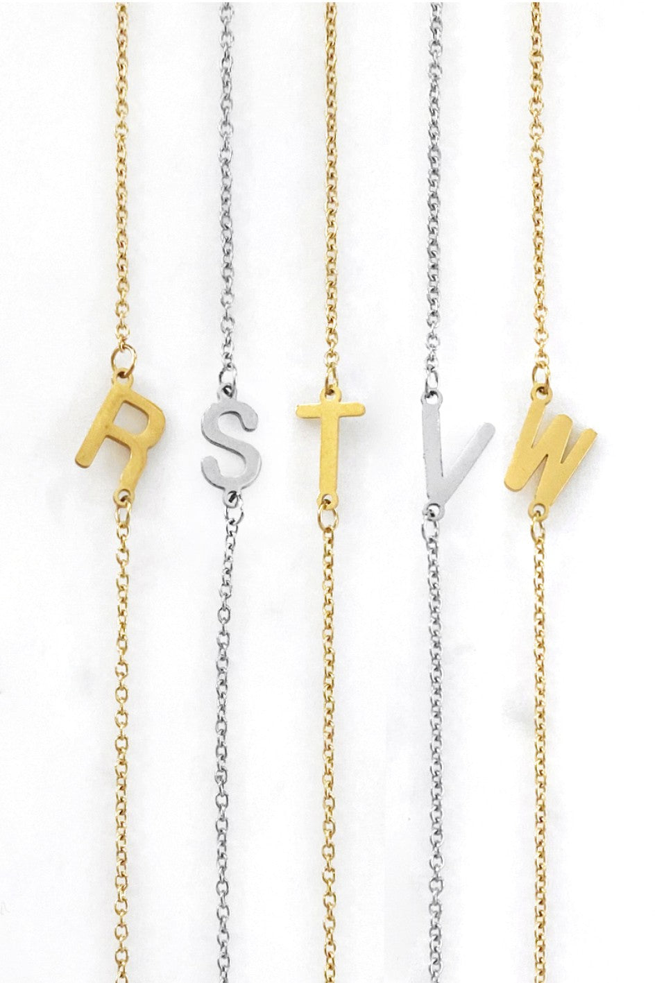 Dainty Sideways Initial Necklace