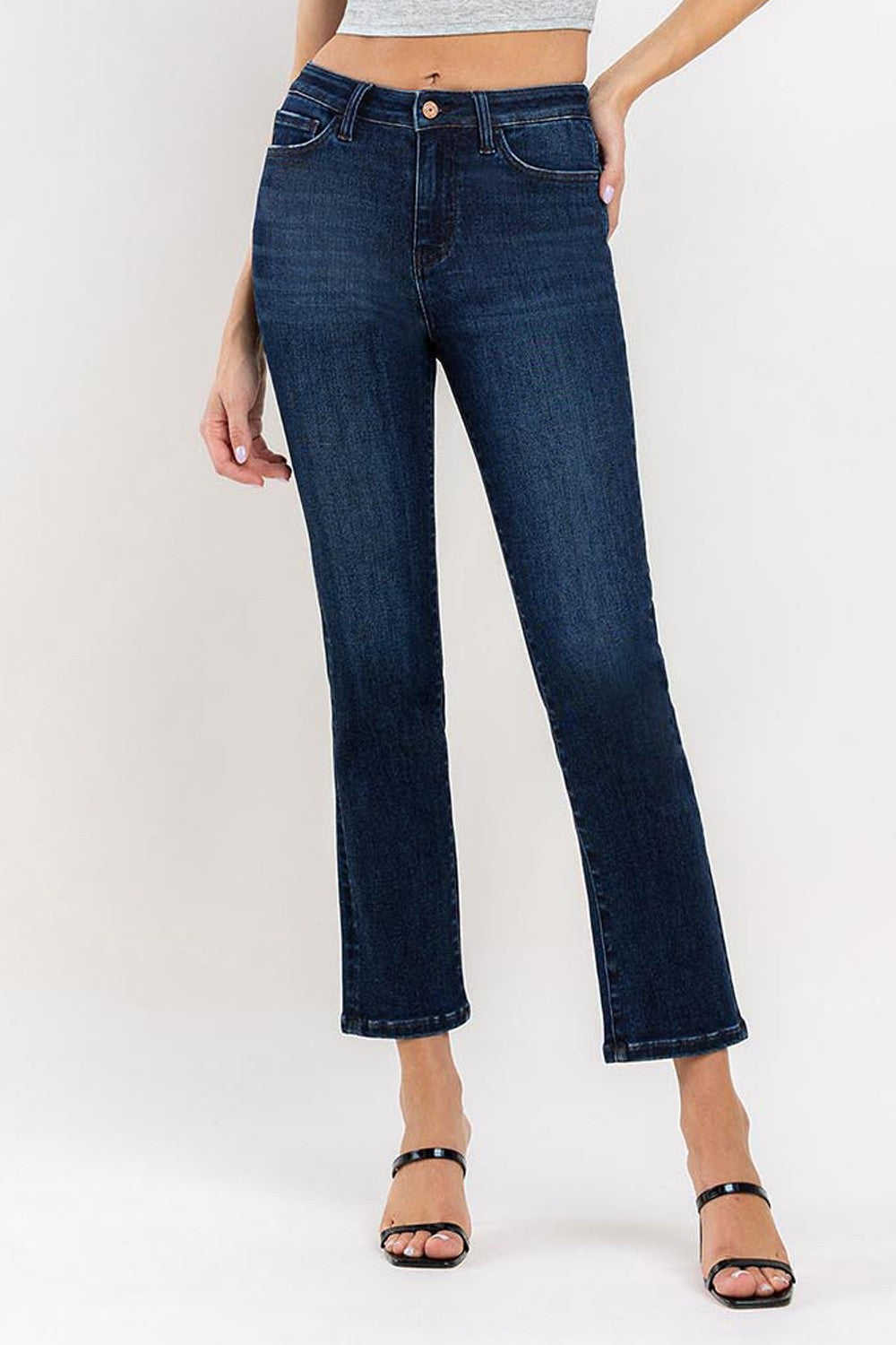 High Rise Ankle Slim Straight