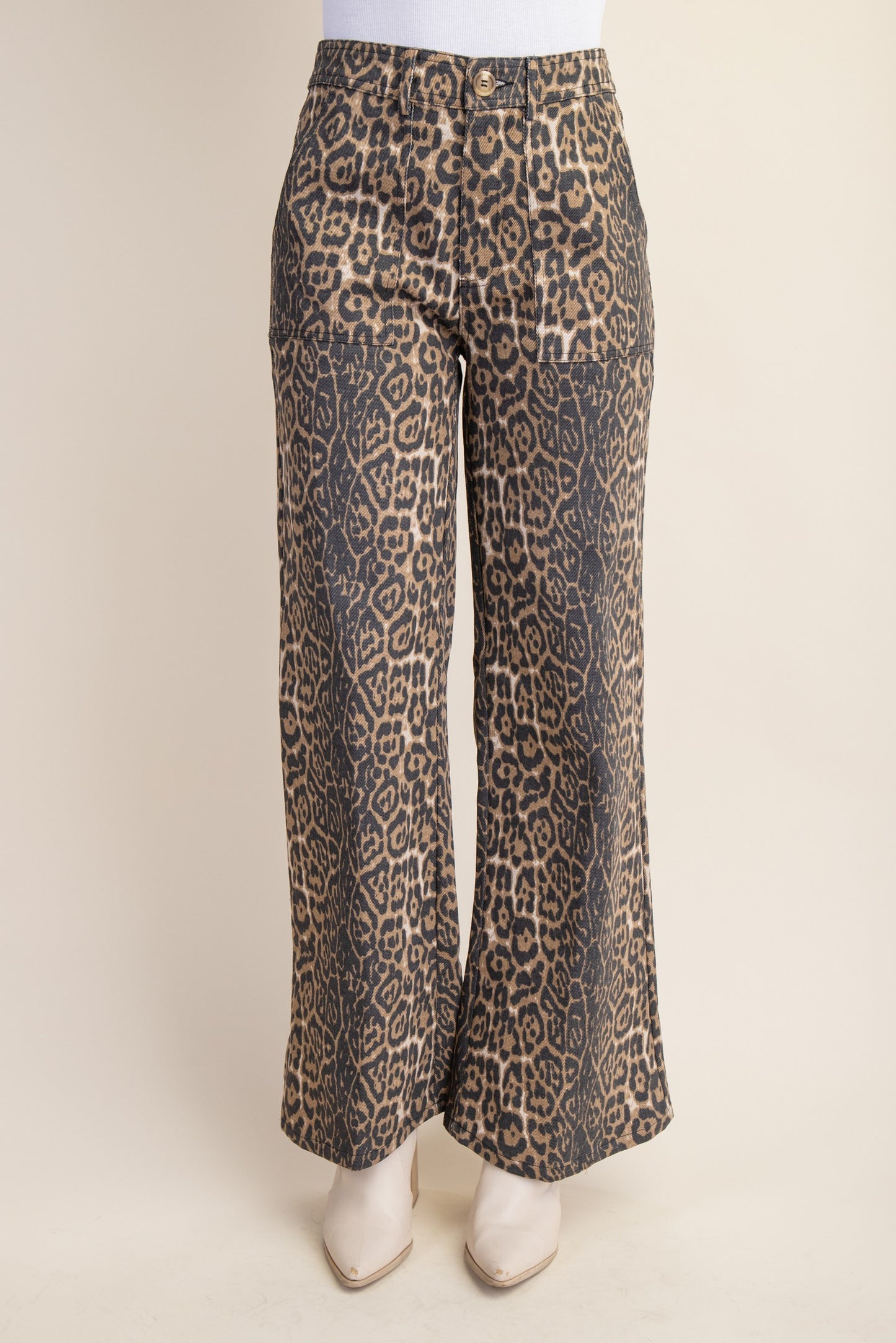 Leopard Flare Jeans