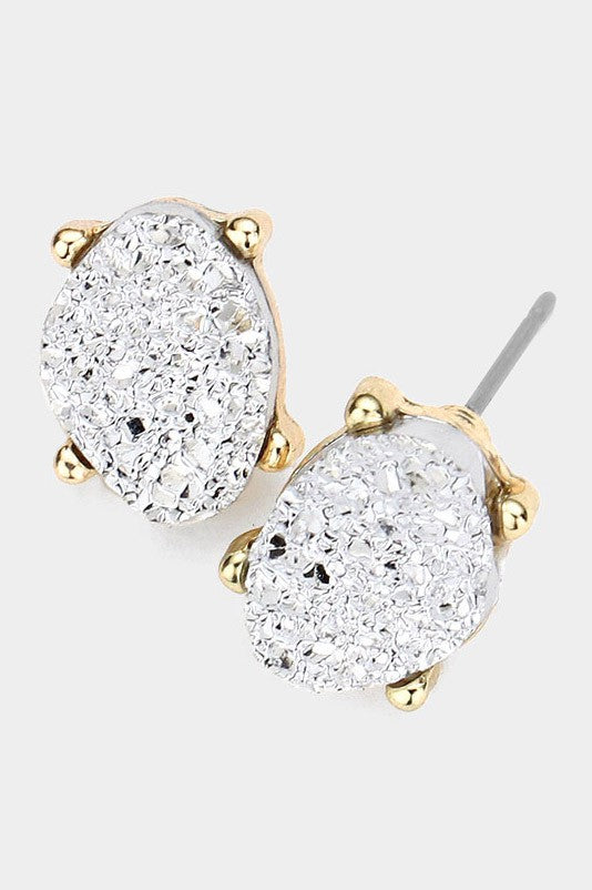 Druzy Oval Earring