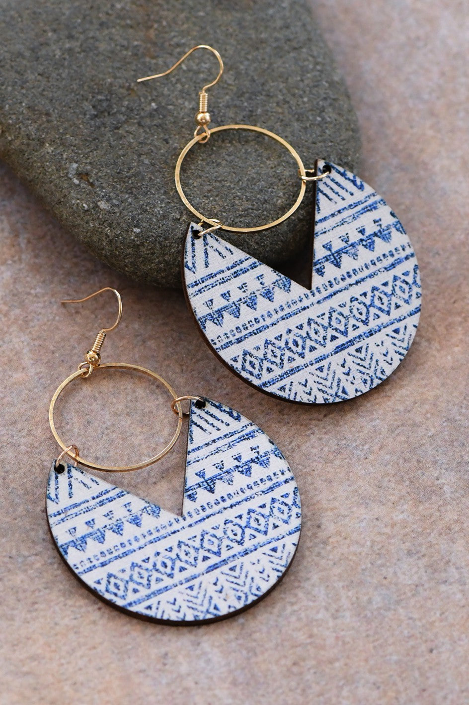 Painted Wood Earring