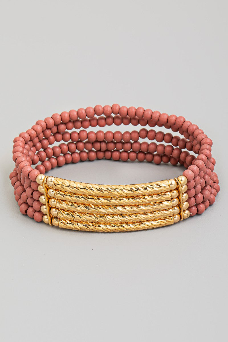Stacked Bars and Beads Bracelet