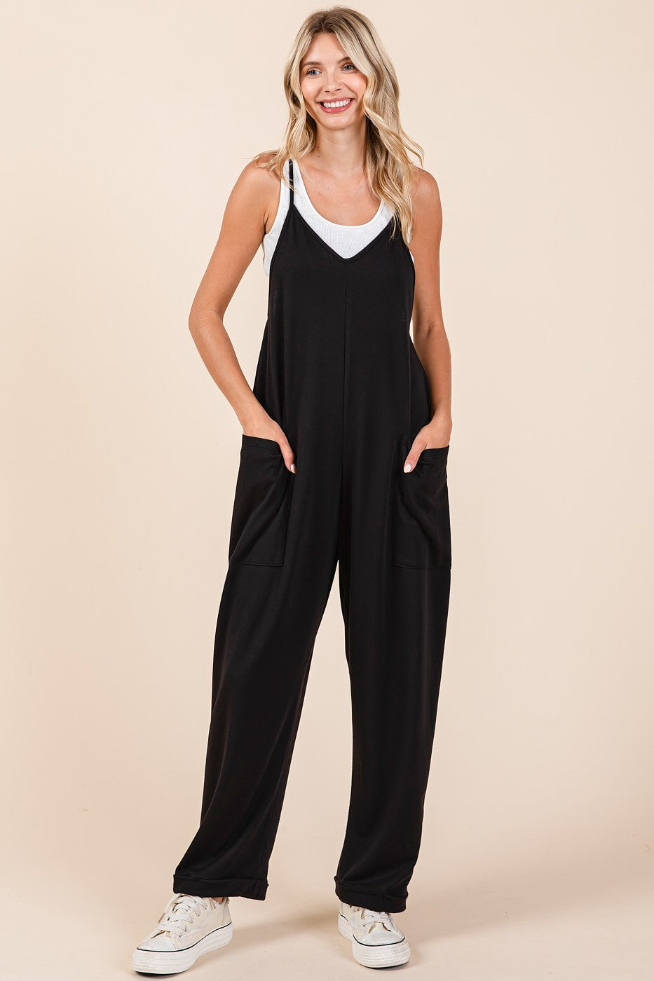 Relaxed Fit Sleeveless Jumpsuit