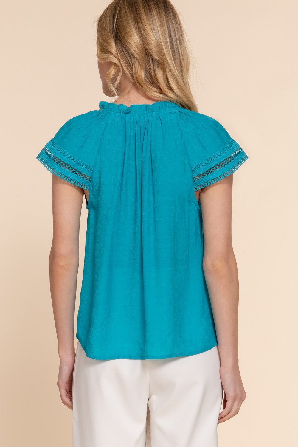 Turquoise Ruffle Top