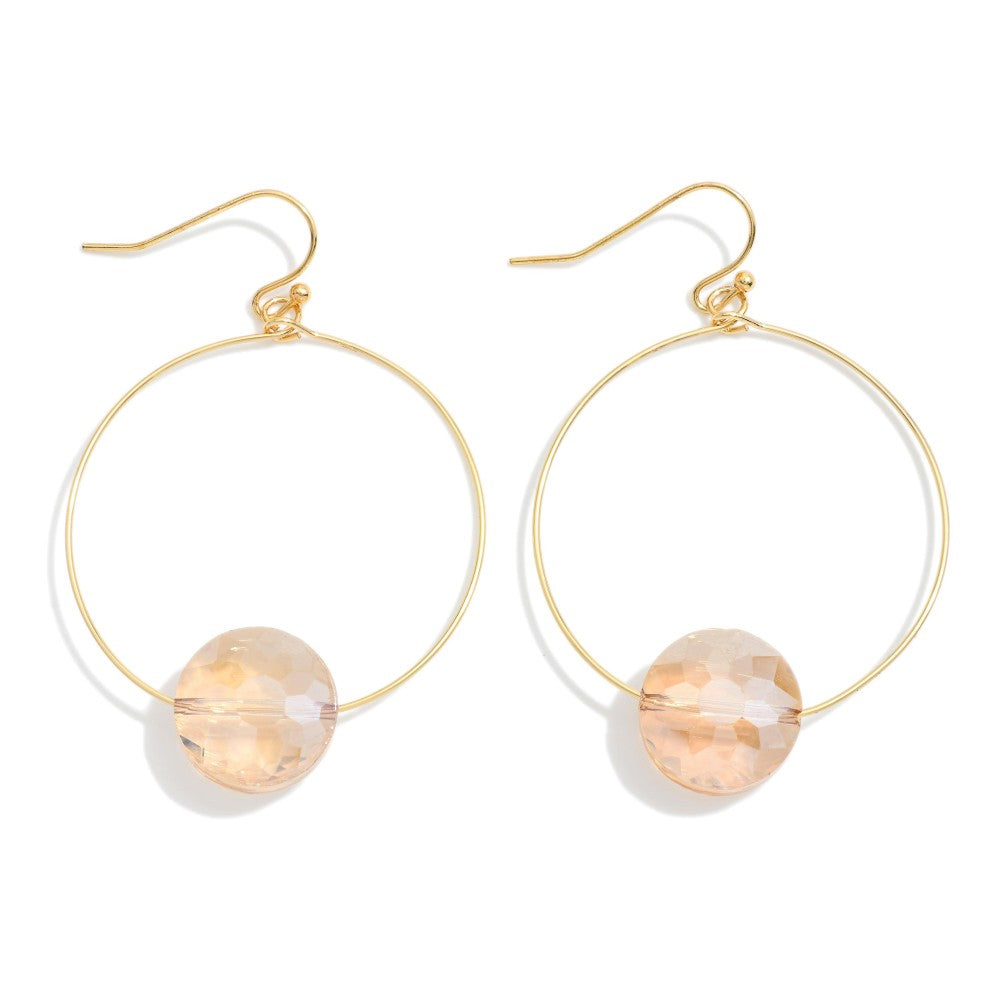 Wire Crystal Hoop Earring