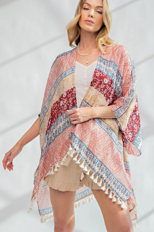 Printed Kimono - Plus Size **FINAL SALE**