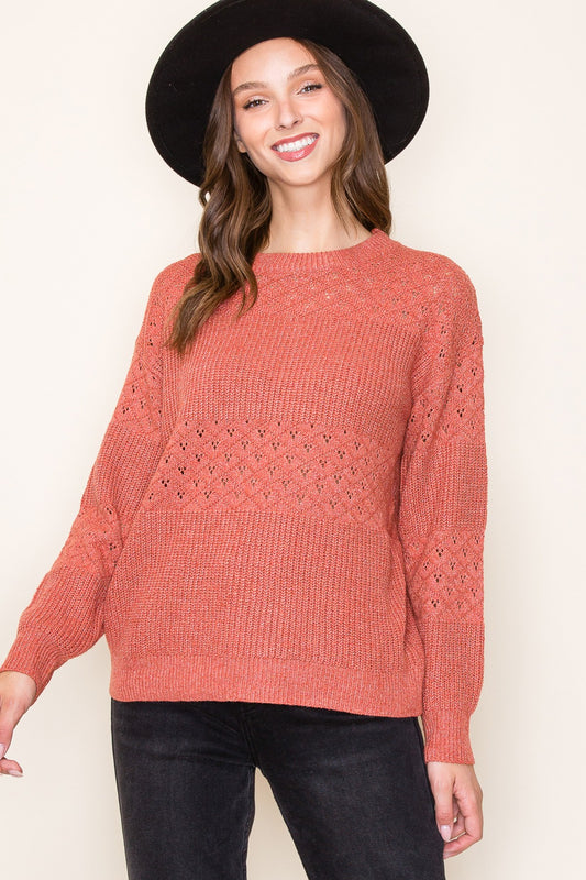 Rust Textured Sweater