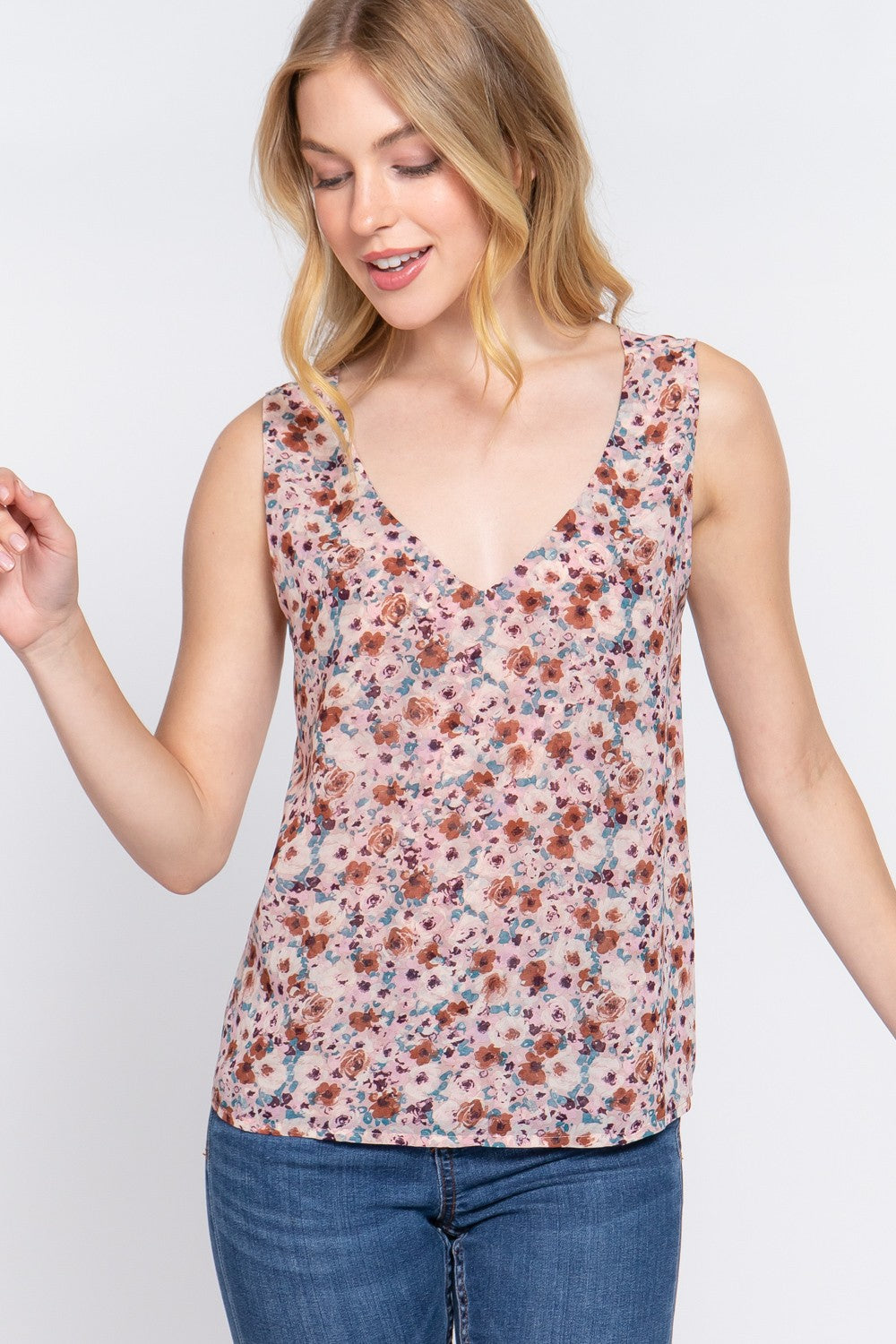 Sleeveless Floral Top