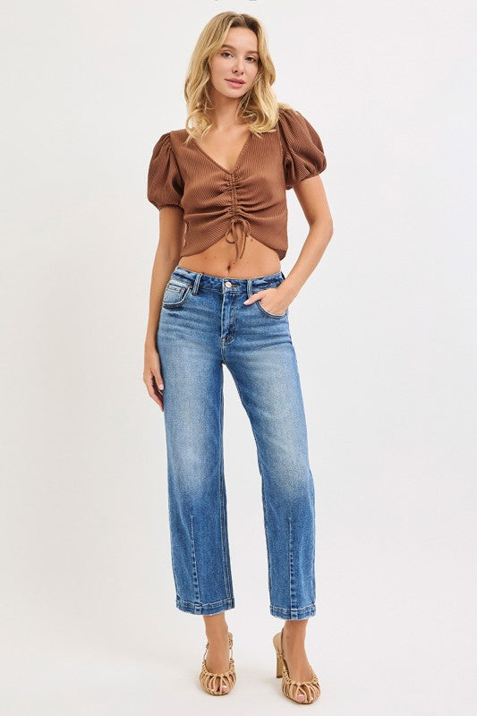 High Rise Boyfriend Tapered Jeans