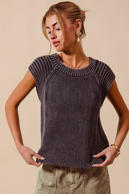 Mineral Washed Raglan Top