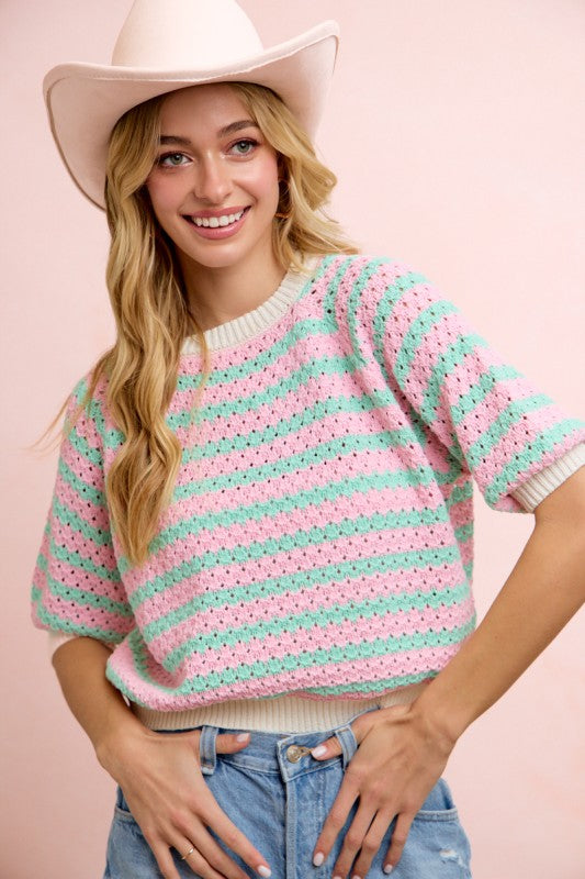 Striped Crochet Top