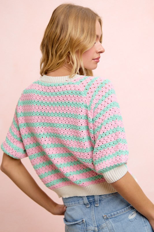 Striped Crochet Top