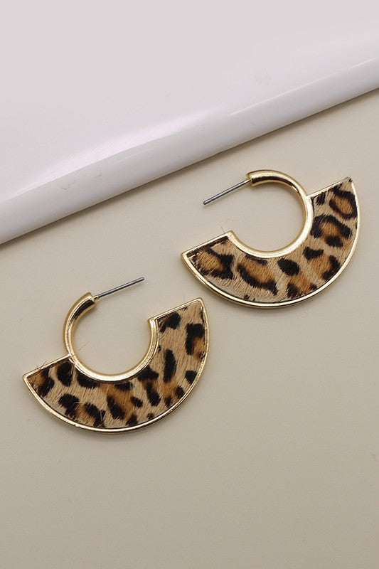 Animal Print Hoop Earrings