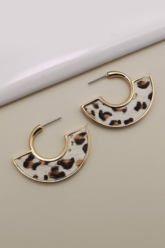 Animal Print Hoop Earrings