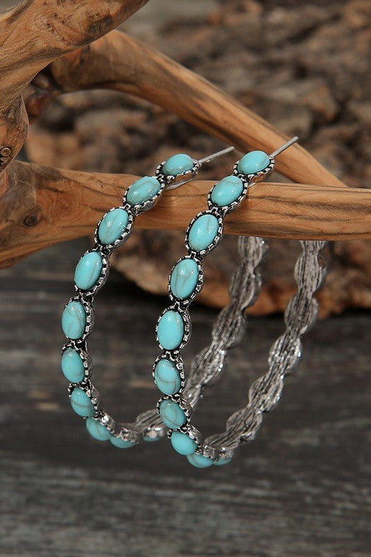 Turquoise Hoop Earrings