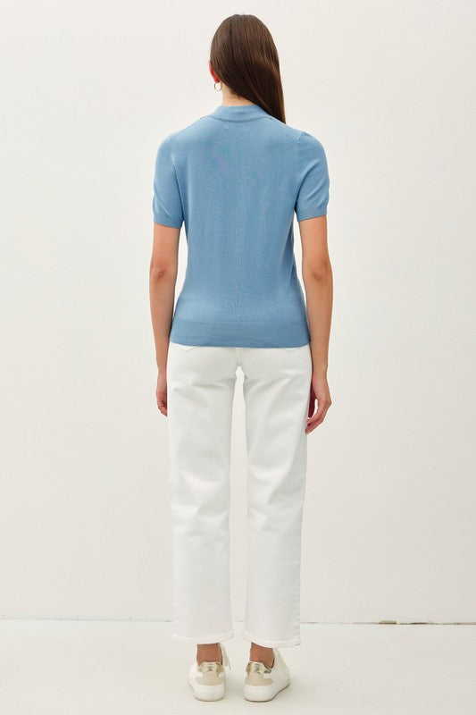 Mock Neck Sweater Top