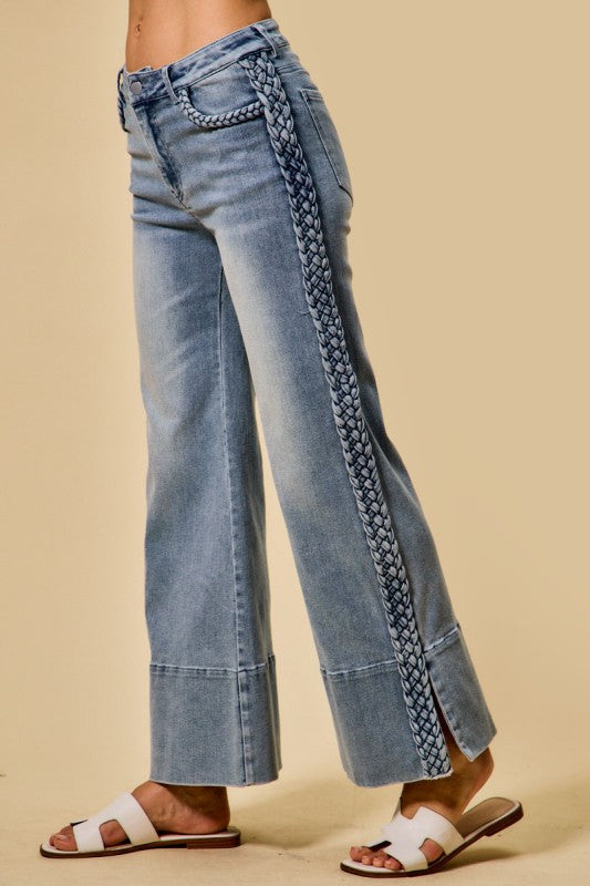 Wide Leg Braid Jeans