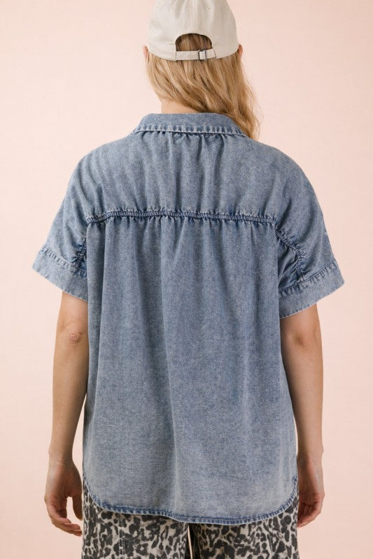 Mineral Wash Chambray Top