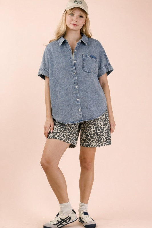 Mineral Wash Chambray Top