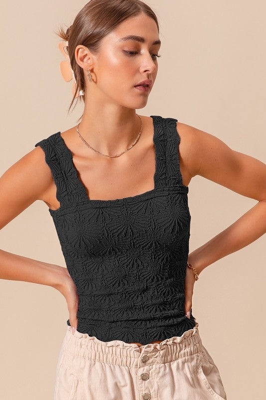 Floral Jacquard Tank