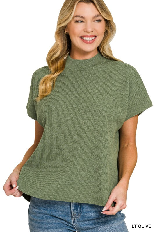 Mock Neck Boxy Sweater