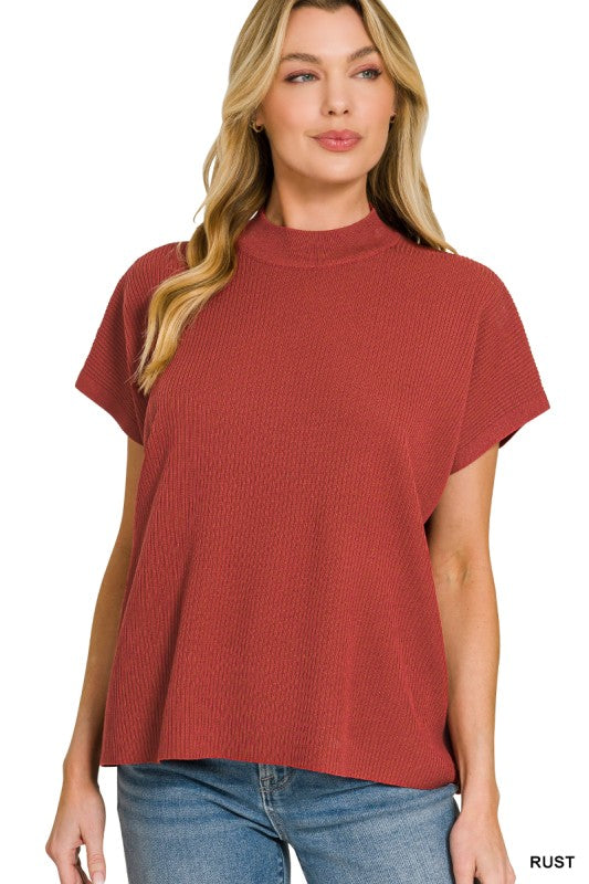 Mock Neck Boxy Sweater