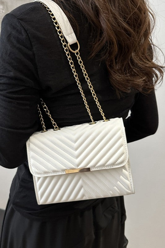 Quilted Chevron Shoulder Bag
