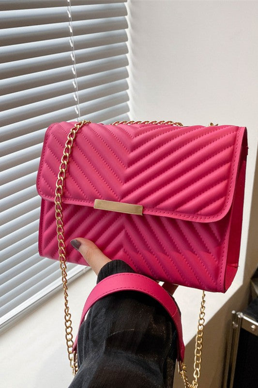 Quilted Chevron Shoulder Bag