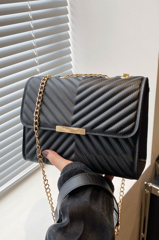 Quilted Chevron Shoulder Bag