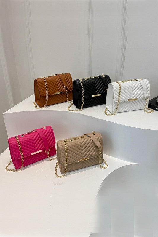 Quilted Chevron Shoulder Bag