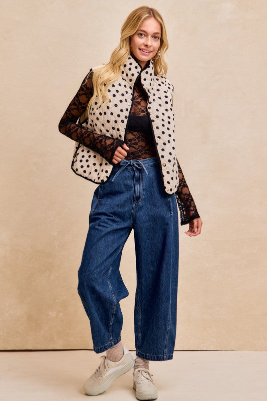 Polka Dot Quilted Vest